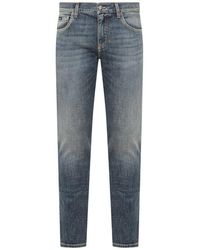 Dolce & Gabbana - Logo Plaque Skinny Jeans - Lyst