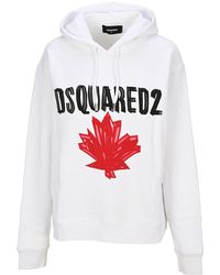 DSquared² Maple Leaf Hoodie - White