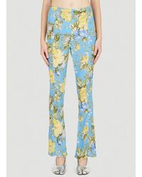 Acne Studios - Floral Print Flared Pants - Lyst
