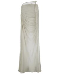 ANDREA ADAMO - Cut-out Detailed Ruched Floor-length Skirt - Lyst