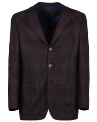 Kiton - Single-Breasted Checked Blazer - Lyst