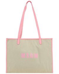 MSGM - Medium Shopping Canvas Bag - Lyst