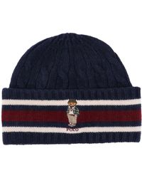 Polo Ralph Lauren - Stripe Detailed Cable-knit Beanie - Lyst