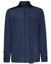Valentino - Scarf Detailed Long-sleeved Shirt - Lyst