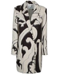 Etro - Long Jacquard Double-breasted Coat - Lyst