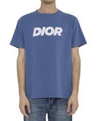 Dior - Logo Printed Crewneck T-shirt - Lyst
