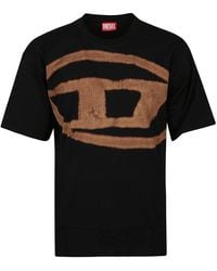 DIESEL - Oval D Logo Bleached T-shirt - Lyst