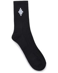 Marcelo Burlon Black Cotton Socks