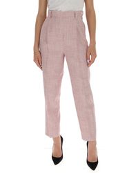 Max Mara High-waisted Straight Leg Pants - Pink