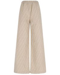 Fendi - Ff Chambray Wide-Leg Pants - Lyst