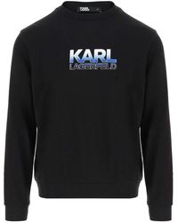 Karl Lagerfeld - Cotton Blend Sweatshirt With Logo - Lyst