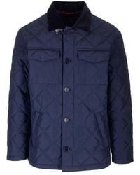 Fay - Quilted Zip-Up Shirt Jacket - Lyst