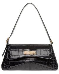 Balenciaga - Bag Xx Small Flap With Crocodile Working In Black - Lyst