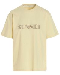 Sunnei - Logo-embroidered Crewneck T-shirt - Lyst