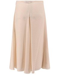 Fendi Ff Satin Silk Wrap Skirt in White | Lyst