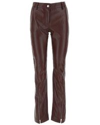 REMAIN Birger Christensen - High-waist Straight-leg Leather Trousers - Lyst