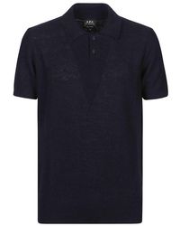 A.P.C. - Jay Open-knit Short Sleeved Polo Shirt - Lyst