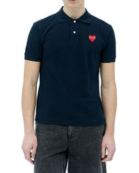 COMME DES GARÇONS PLAY - Short-sleeved Logo Embroidered Polo Shirt - Lyst