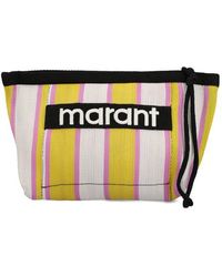 Isabel Marant - Logo Patch Striped Clutch Bag - Lyst