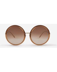 Linda Farrow Round Sunglasses - Brown