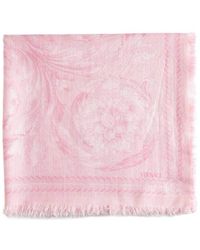 Versace - Baroque Printed Frayed-edge Scarf - Lyst