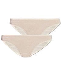 Emporio Armani - Lace Briefs With Logo 2-Pack - Lyst