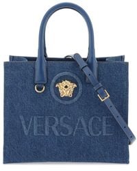 Versace - La Medusa Logo Embossed Tote Bag - Lyst