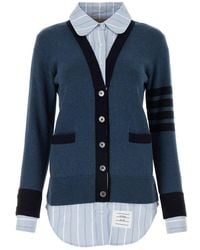 Thom Browne - Milano Oxford Layered Shirt Cardigan - Lyst