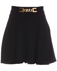 Elisabetta Franchi Logo Charm Detail Mini Skirt - Black