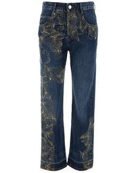 Isabel Marant - Embroidered Straight Leg Jeans - Lyst
