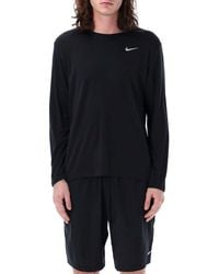 Nike - Swoosh-logo Long-sleeved Crewneck T-shirt - Lyst