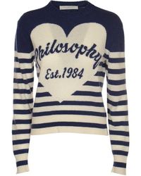 Philosophy Di Lorenzo Serafini - Logo Embroidered Stripe Sweater - Lyst