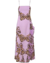 Versace - Regalia Baroque Printed Draped Dress - Lyst