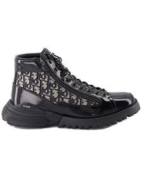 Dior - Homme Monogrammed Lace-up Boots - Lyst