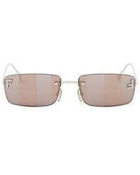 Fendi - Rectangle Frame Sunglasses - Lyst