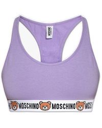 Moschino Cropped Top With Logo - Purple