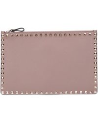valentino black studded clutch