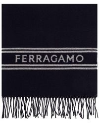 Ferragamo - Logo-intarsia Fringed Scarf - Lyst
