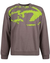 DIESEL - Boxt-N5 Distressed Flocked Logo Sweatshirt - Lyst
