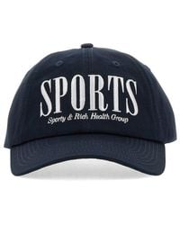 Sporty & Rich - Logo Embroidered Curved Peak Cap - Lyst