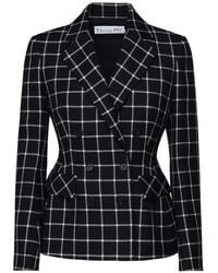 Dior - Checked Double-Breasted Jacket - Lyst