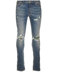 Amiri - Plaid Mx1 Mid-rise Distressed Skinny Jeans - Lyst
