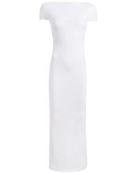 KHAITE - Chic Boat Neck Dress With Back Slit - Lyst
