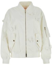 Valentino - Butterfly Embellished Zip-up Jacket - Lyst