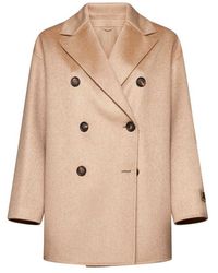Brunello Cucinelli - Double-breasted Knitted Coat - Lyst