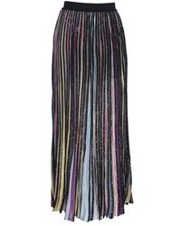 Missoni - Sequinned Striped Pleated Midi Skirt - Lyst