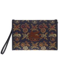 Etro - Necessaire With All Over Meline Print - Lyst