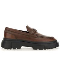 Hogan - Chunky Logo Plaque Loafers - Lyst