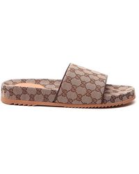 Gucci GG Slide Sandals - Natural