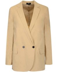 Theory Classic Double-breasted Blazer - Natural